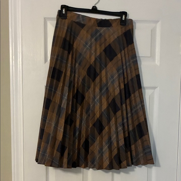 Sears Brown and Black Plaid Midi Skirt - Picture 1 of 3